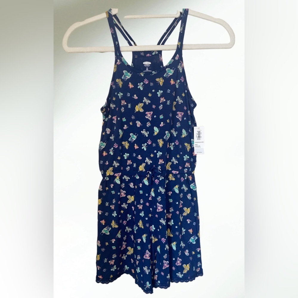 Old Navy Blue Butterfly Short Romper Size 8